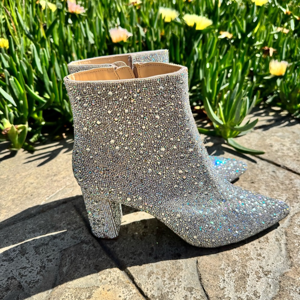 [SOLD] Blue by Betsey Johnson Rhinestone Boots Size 11